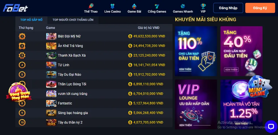 Các khuyến mãi đặc biệt khác win3333 link vào